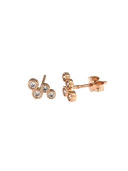 Rose gold zirconia pin earrings BRV06-05-01