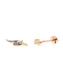 Rose gold zirconia pin earrings BRV06-06-01