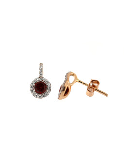 Rose gold zirconia stud earrings BRV02-03-01