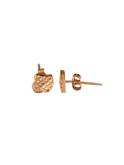 Rose gold zirconia stud earrings BRV04-07-01