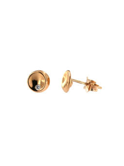 Rose gold zirconia stud earrings BRV04-01-07
