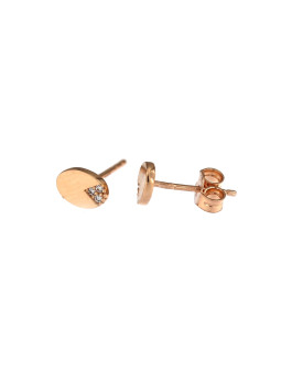 Rose gold zirconia stud earrings BRV04-05-02