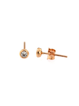 Rose gold zirconia stud earrings BRV03-01-01