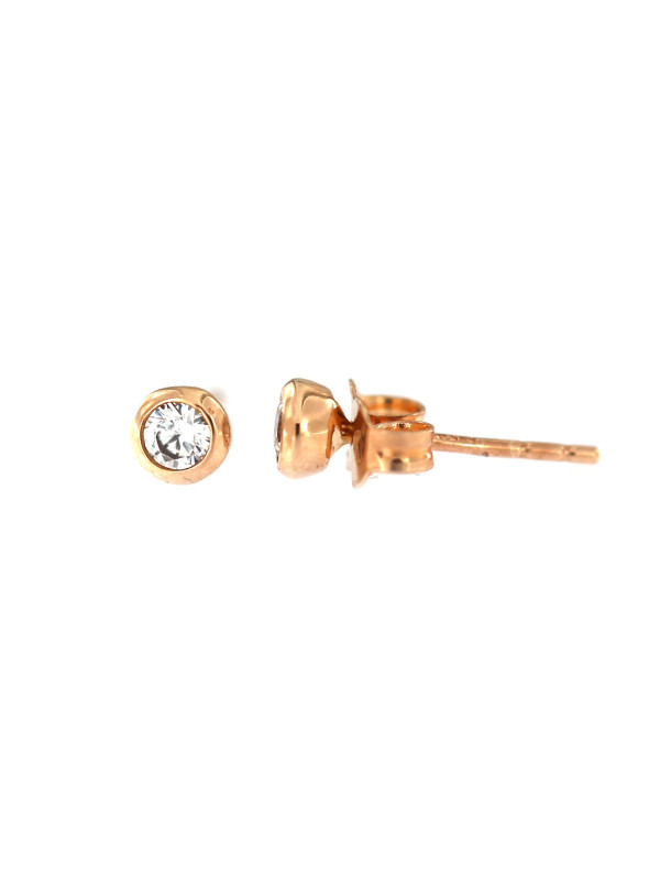 Rose gold zirconia stud earrings BRV03-01-02