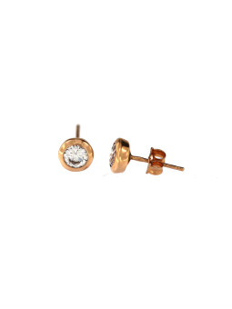 Rose gold zirconia stud earrings BRV03-01-03