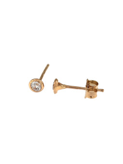 Rose gold zirconia stud earrings BRV03-04-04