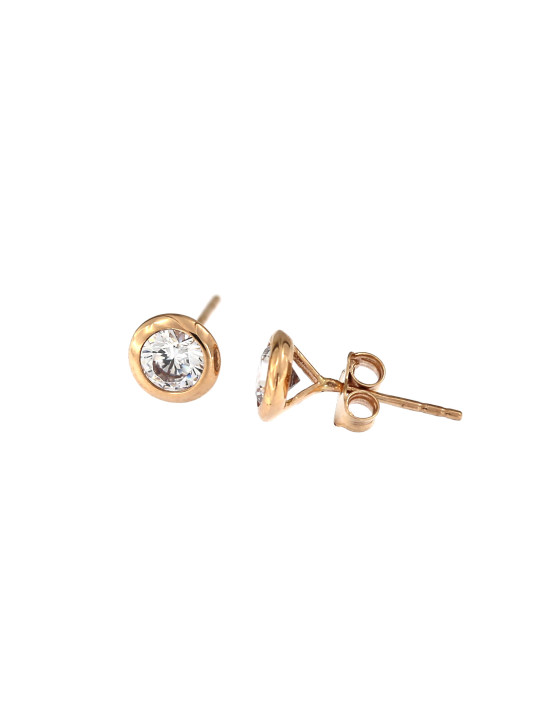 Rose gold zirconia stud earrings BRV03-04-05