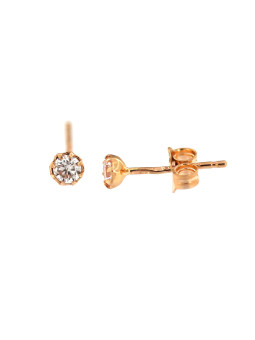 Rose gold zirconia stud earrings BRV03-05-01