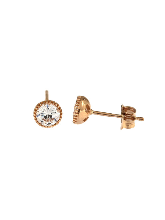 Rose gold zirconia stud earrings BRV03-05-03-1