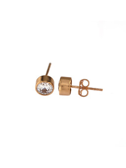Rose gold zirconia stud earrings BRV03-06-04