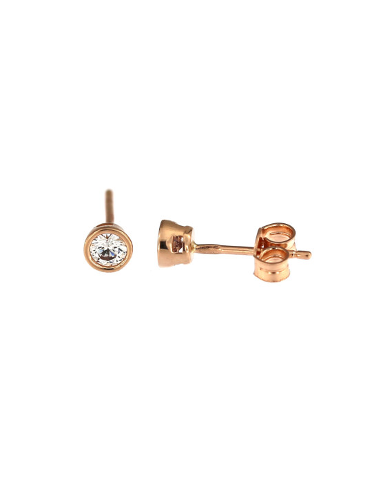 Rose gold zirconia stud earrings BRV03-07-03