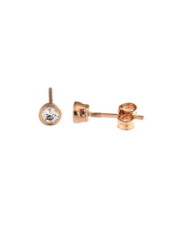 Rose gold zirconia stud earrings BRV03-07-03