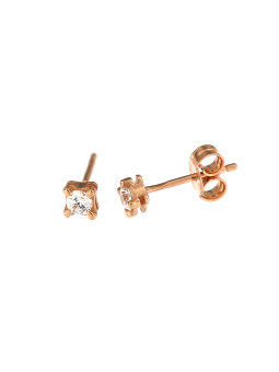 Rose gold zirconia stud earrings BRV03-08-06