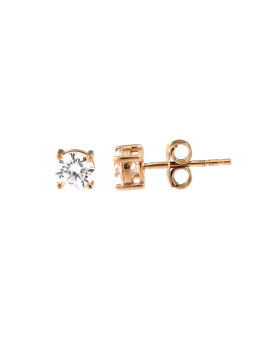 Rose gold zirconia stud earrings BRV03-08-10