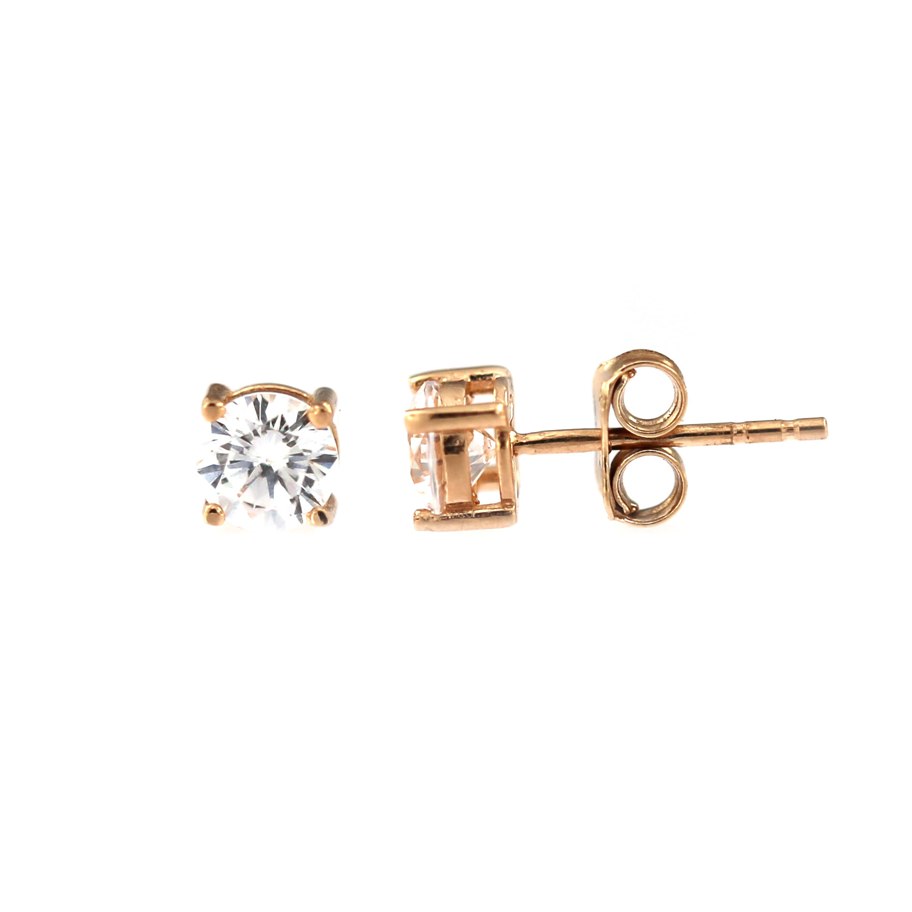 Rose gold zirconia stud earrings BRV03-08-10