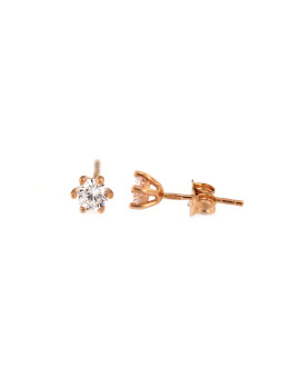 Rose gold zirconia stud earrings BRV03-10-05