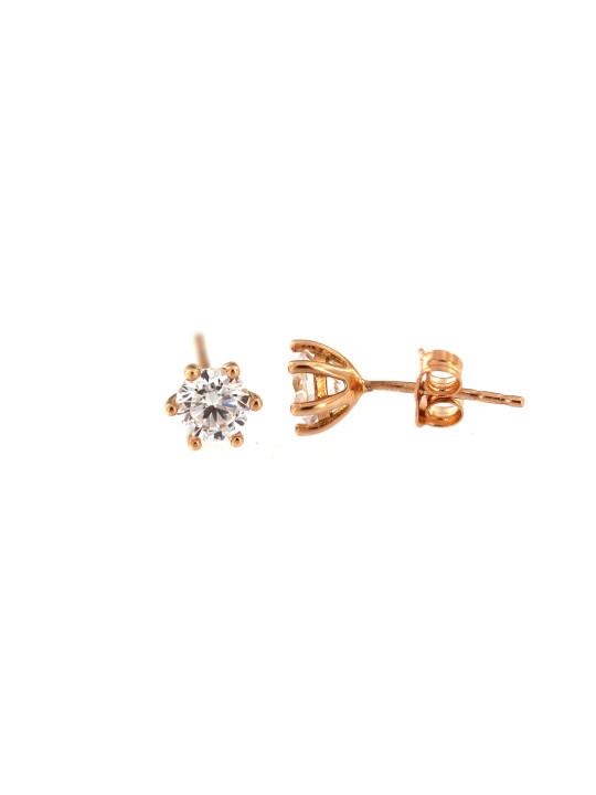 Rose gold zirconia stud earrings BRV03-10-06