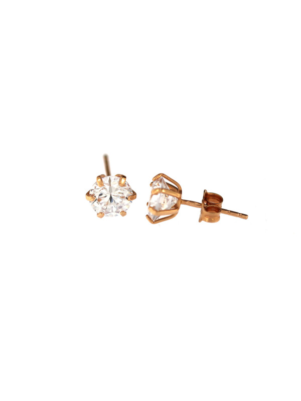 Rose gold zirconia stud earrings BRV03-10-11
