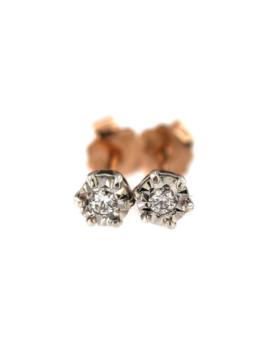 Rose gold zirconia stud earrings BRV03-10-12