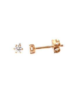 Rose gold zirconia stud earrings BRV03-10-13