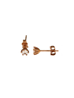 Rose gold zirconia stud earrings BRV03-10-16