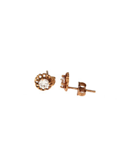 Rose gold zirconia stud earrings BRV03-11-04