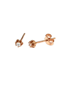 Rose gold zirconia stud earrings BRV03-11-05