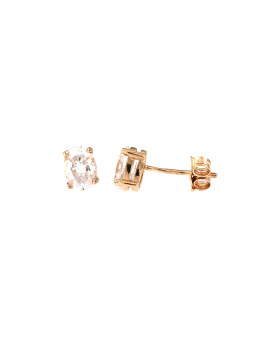 Rose gold zirconia stud earrings BRV03-12-01