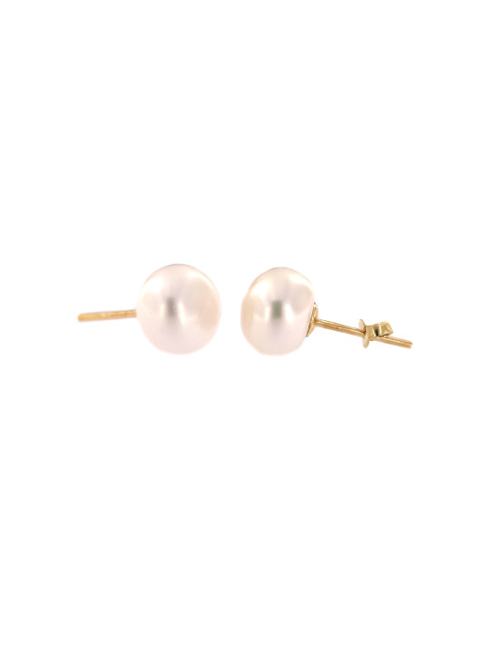 Yellow gold pearl earrings BGP01-01-01