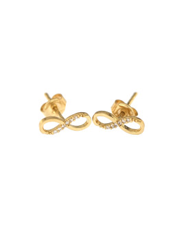 Yellow gold stud zirconia earrings BGV01-01-02