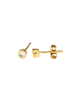 Yellow gold stud zirconia earrings BGV03-01-01