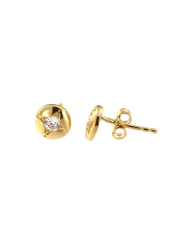 Yellow gold stud zirconia earrings BGV03-01-05