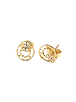 Yellow gold stud zirconia earrings BGV06-02-01