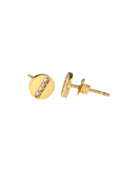Yellow gold stud zirconia earrings BGV06-02-02