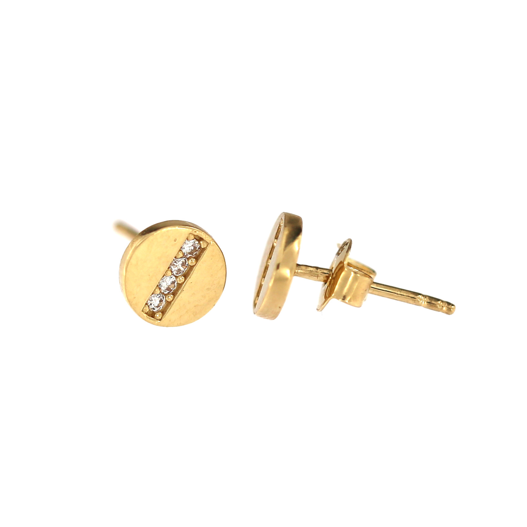 Yellow gold stud zirconia earrings BGV06-02-02