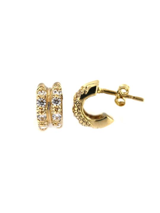 Yellow gold stud zirconia earrings BGV06-03-01