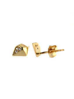 Yellow gold stud zirconia earrings BGV06-04-01
