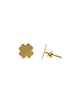 Yellow gold stud four-leaf clover earrings BGV07-03-03