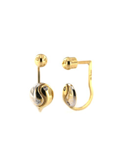 Yellow gold stud Yin & Yang earrings BGV07-11-01