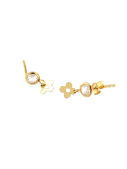 Yellow gold stud zirconia earrings BGV11-01-03