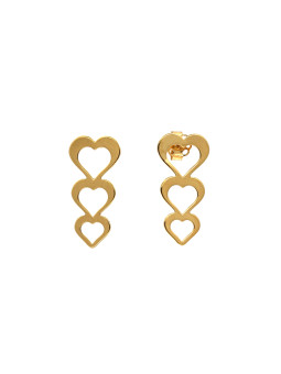 Yellow gold stud heart-shaped earrings BGV13-01-01