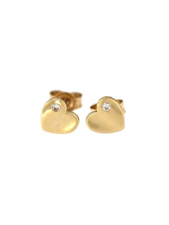 Yellow gold stud heart-shaped earrings BGV13-02-01