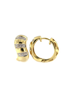 Yellow gold earrings with diamonds BGBR03-01-01