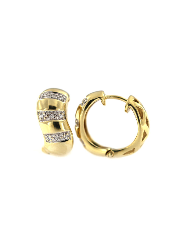 Yellow gold earrings with diamonds BGBR03-01-01