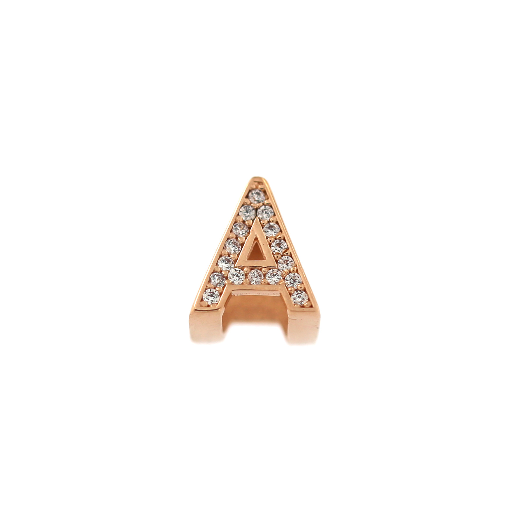 Rose gold initial letter pendant ARR-A-05