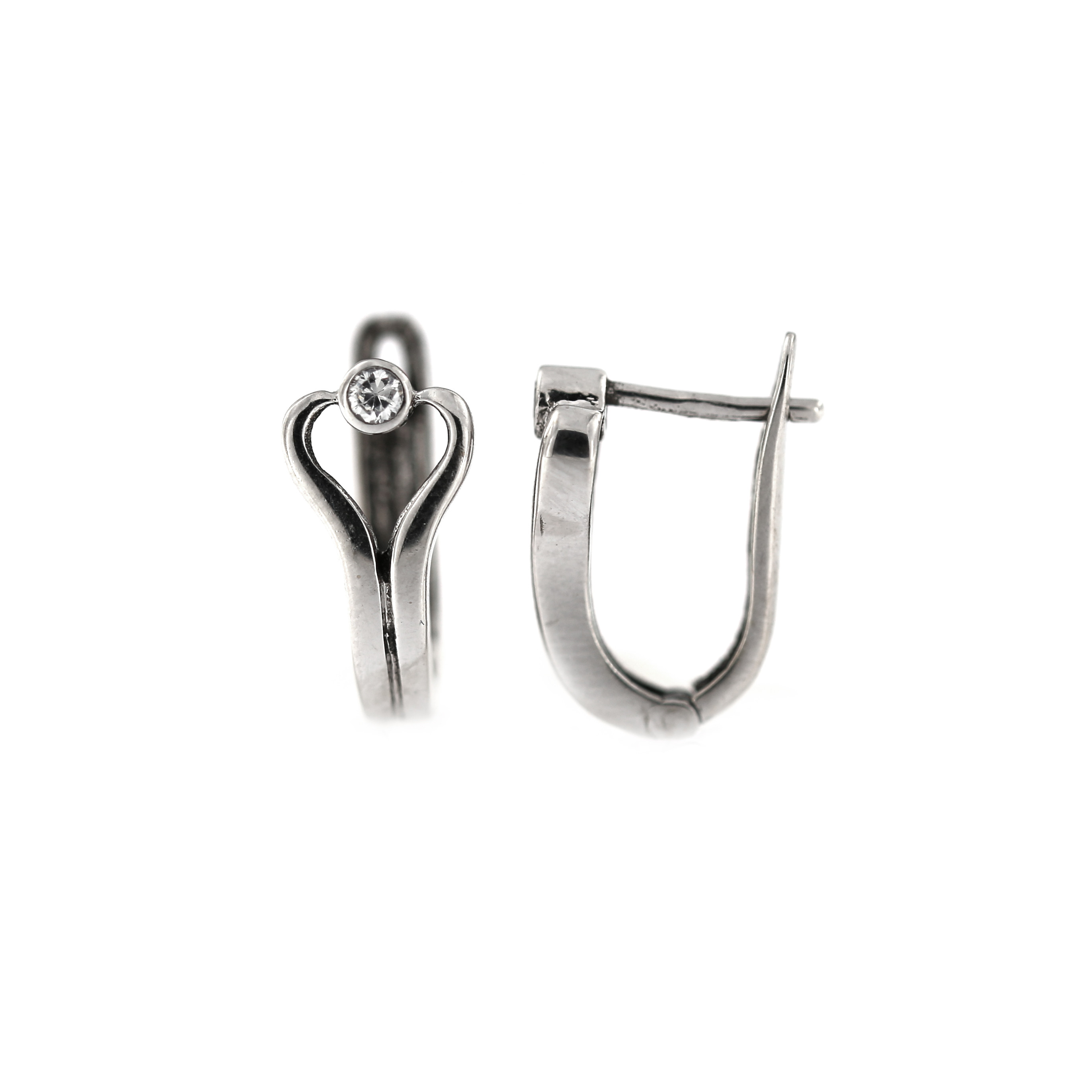 White gold zirconia earrings BBA02-02-06