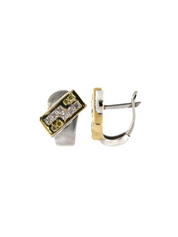 White gold zirconia earrings BBA02-05-03