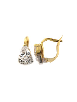 Yellow gold zirconia earrings BGA03-08-02