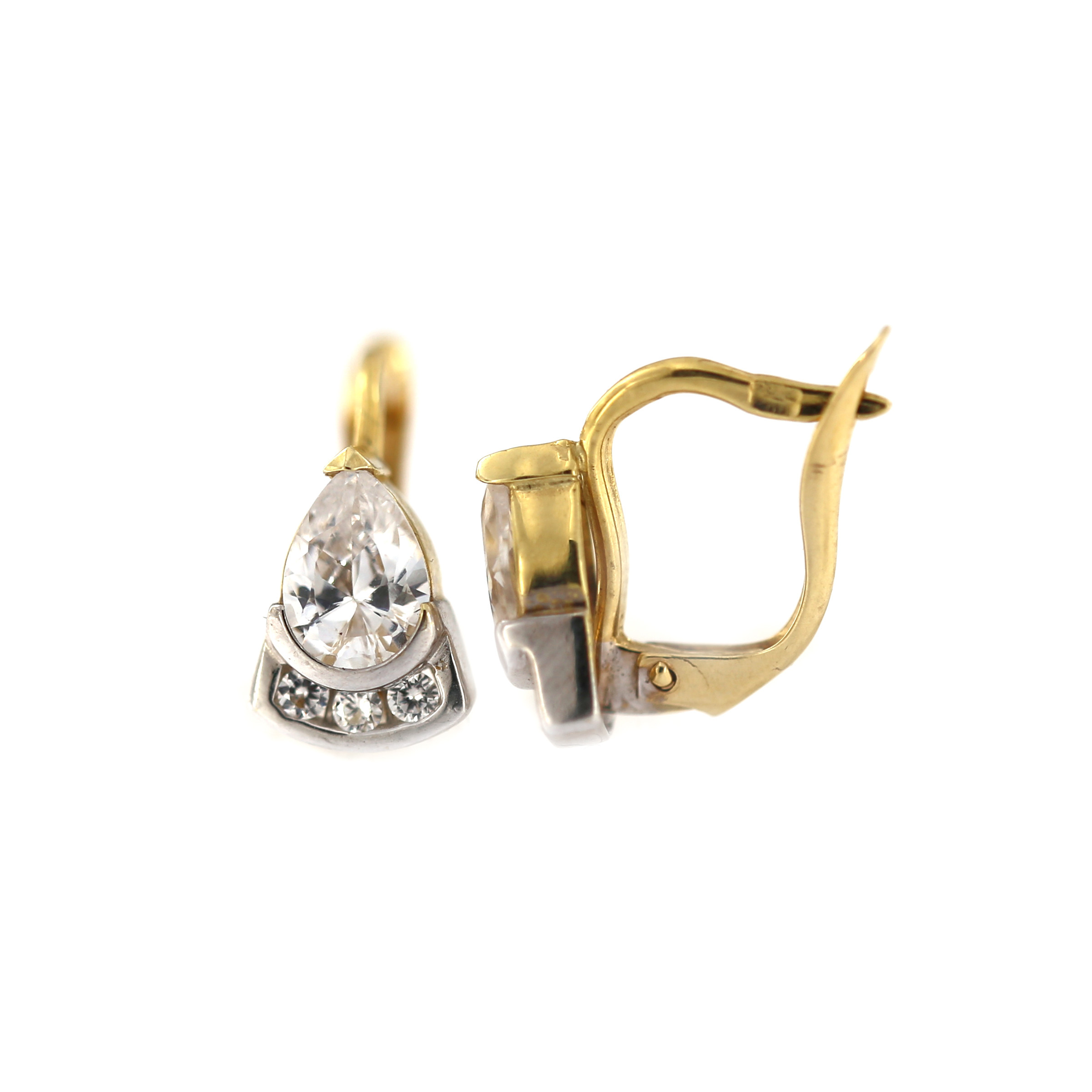 Yellow gold zirconia earrings BGA03-08-02