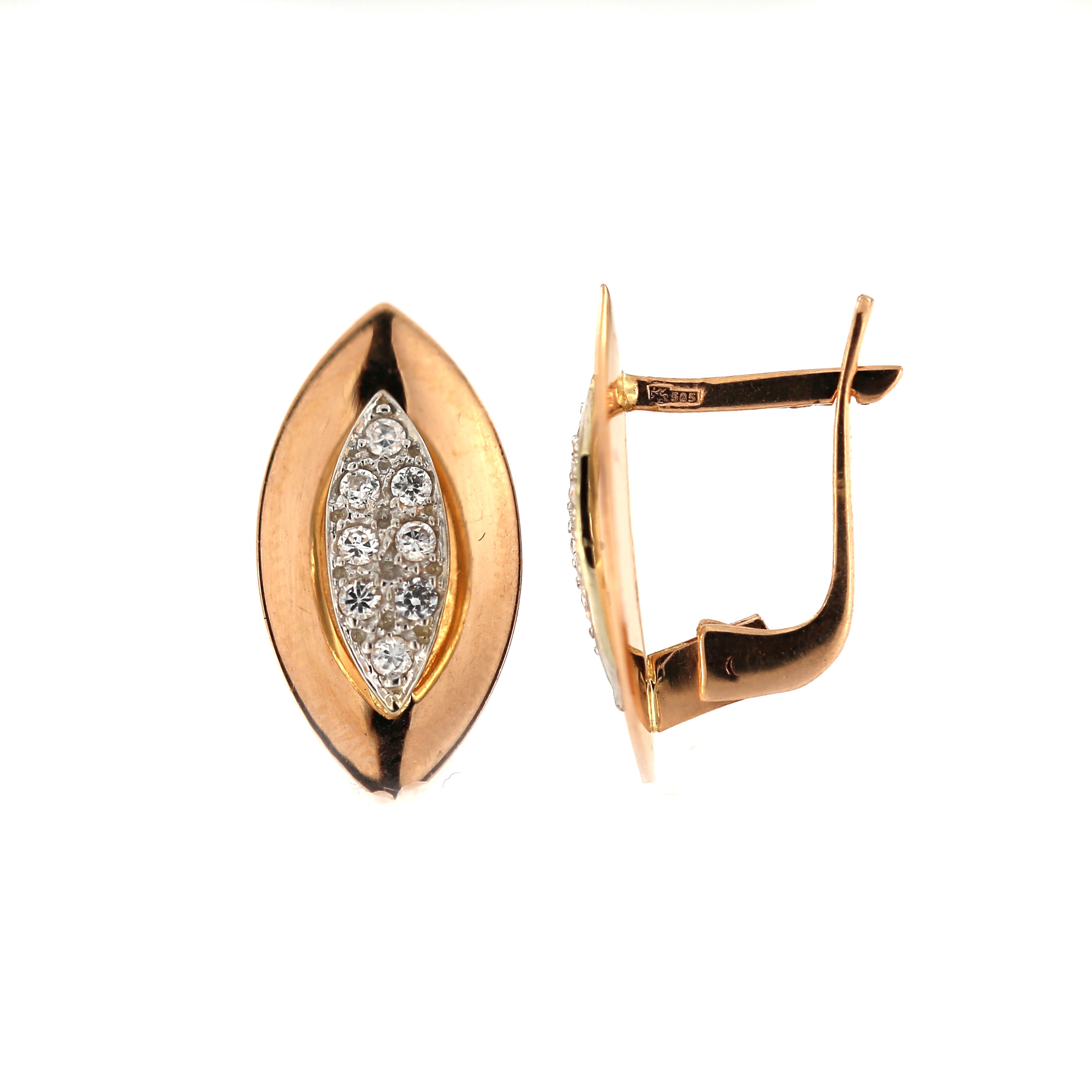 Rose gold zirconia earrings BRA04-07-25